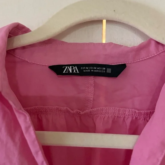 Zara Vibrant Pink Mini Dress 💖 Size M 100% cotton - Picture 6 of 7